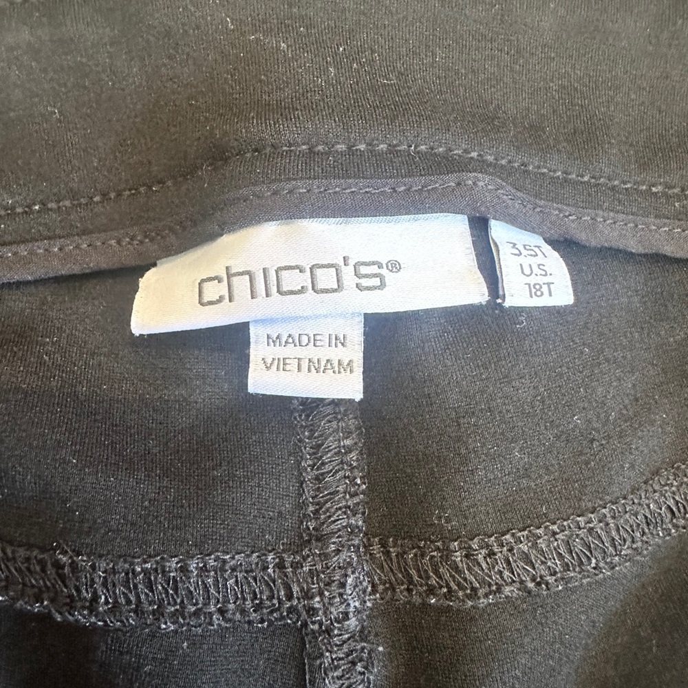 Chico’s Black Pull-On Ponte Pants – Size 3.5 (US 18 Tall) - Picture 2 of 8